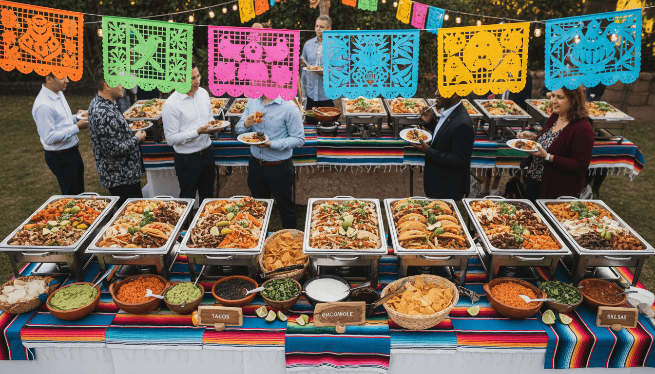 Catering spread at outdoor event