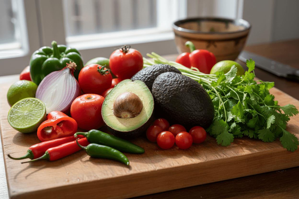 Fresh Mexican cooking ingredients